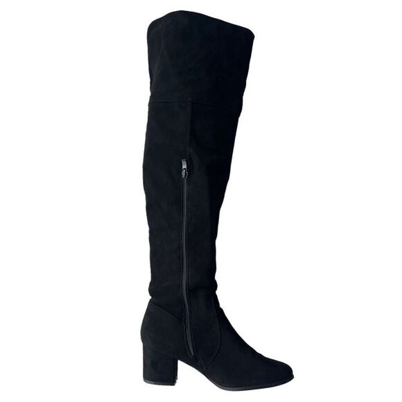 No Brand Shoes - Women’s Black Over the Knee Boots Block Heel Size 8